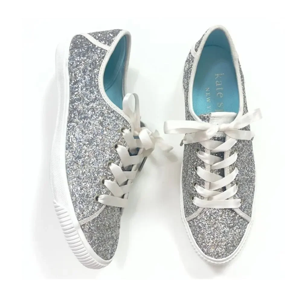 Kate Spade Trista Sneakers in Silver Glitter